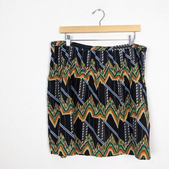 Twelfth Street By Cynthia Vincent Silk Blend Multicolored Patterned Skirt - Picture 3 of 7
